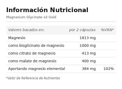 Magnesium Glycinate X3 cápsulas